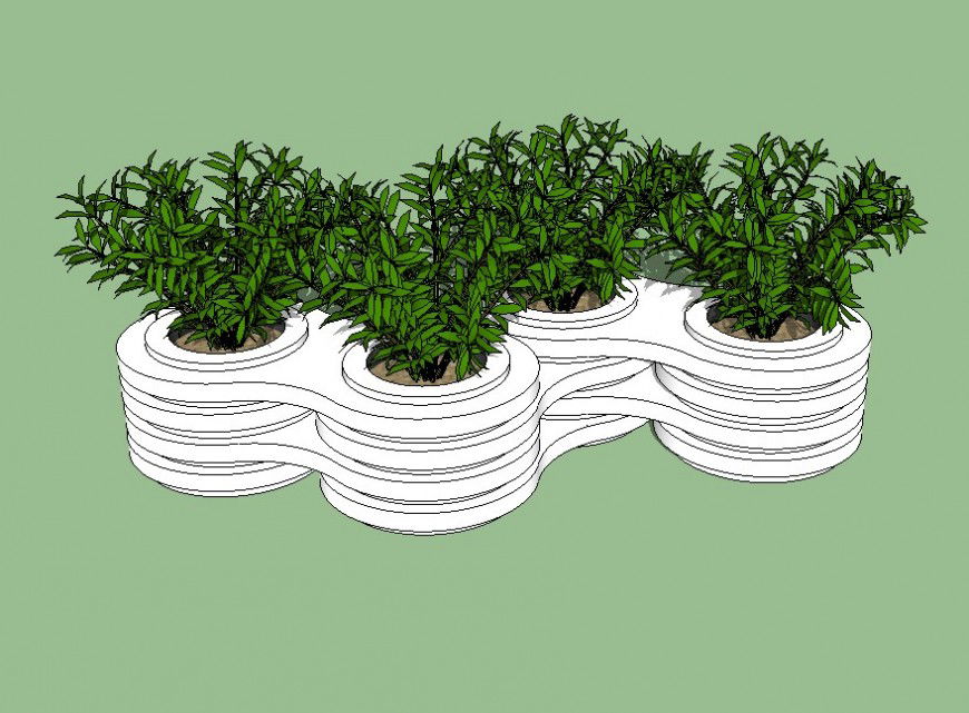 3d decorative garden plant skp file