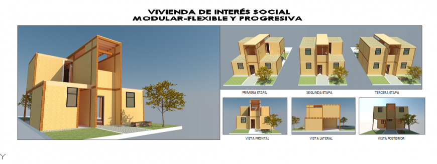 3D design drawing of Social House building design drawing