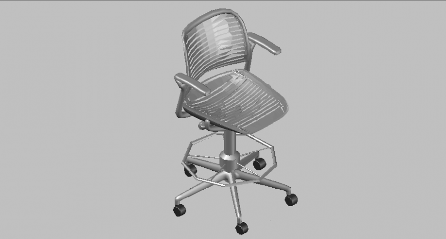 3d design of chair with furniture detail dwg file