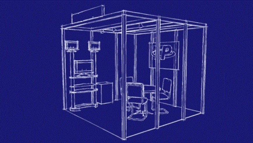 3D detail of a office cabin detail