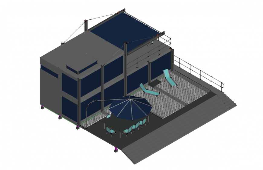 3D detailing of a container home dwg file