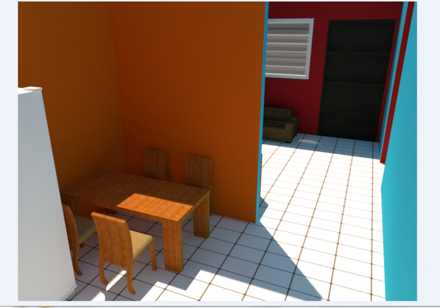 3D Dining area Plan design of progressive development House project