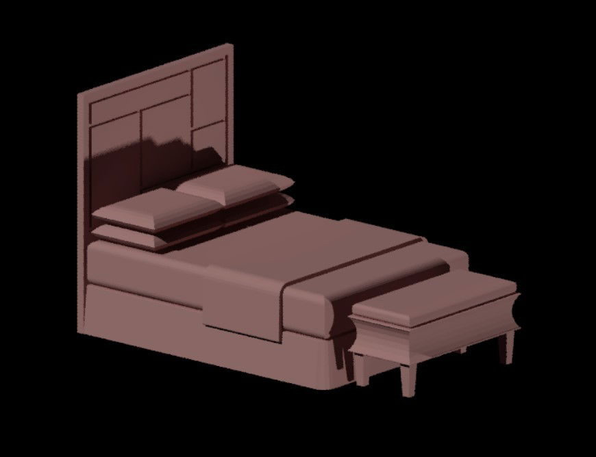 3d doubblebed design cad file