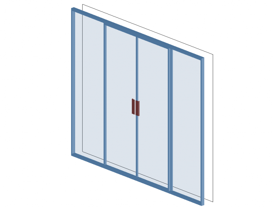3d double door window block cad drawing details dwg file