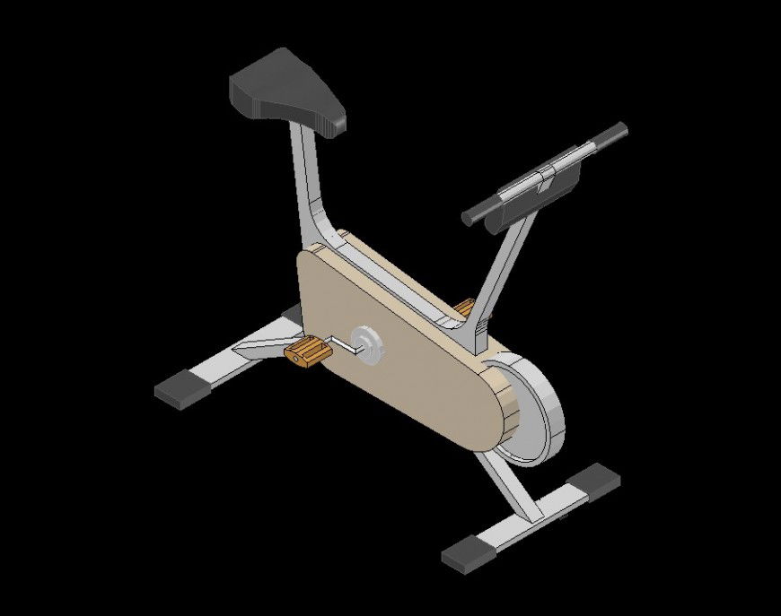 3d drawing of bicycle Gym equipment drawing in dwg file.
