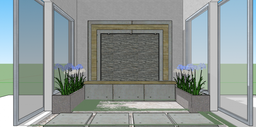3d drawing of entrance area in skp file.