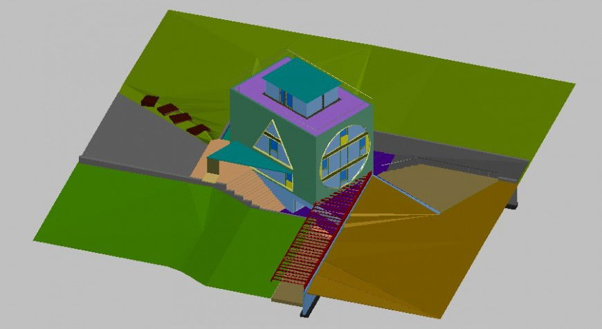 3d drawing of farm house design drawing in skp file.