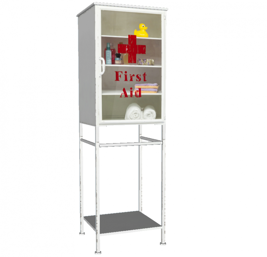 First Aid Box 3D SKP Model for Medical Cabinet Design