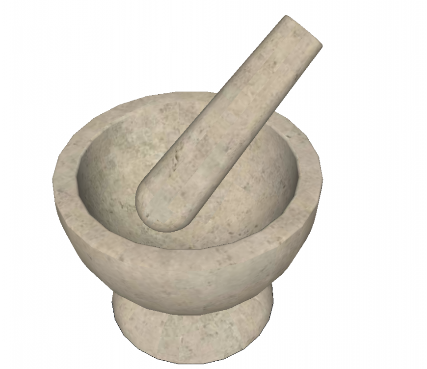 3d drawing of Pestle and mortar in skp file.