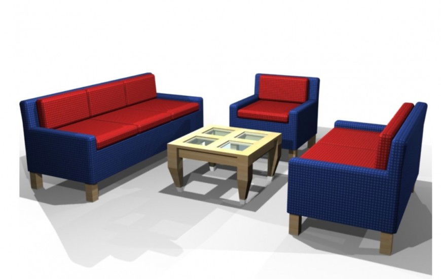 3d drawing room sofa-set design skp file