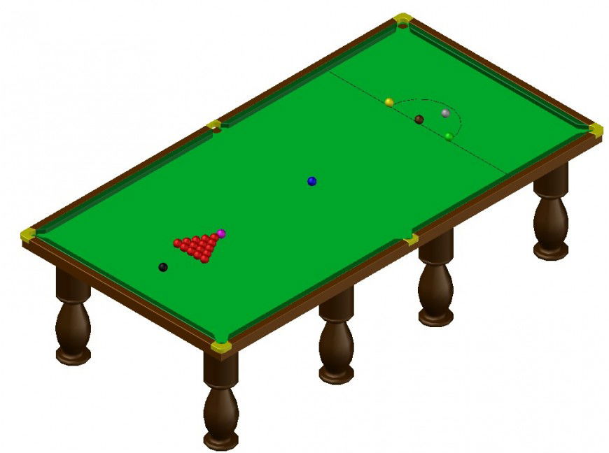 3d drawings detail of pool table desk sports automation blocks dwg file