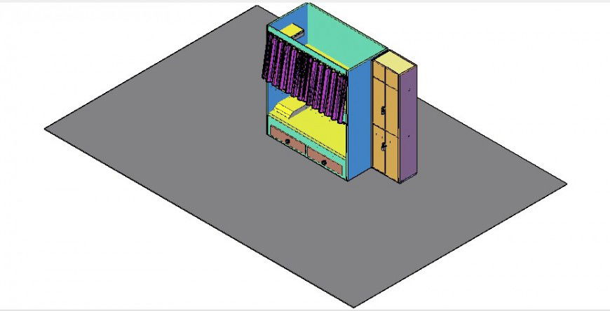 3D elevation of a wardrobe details files