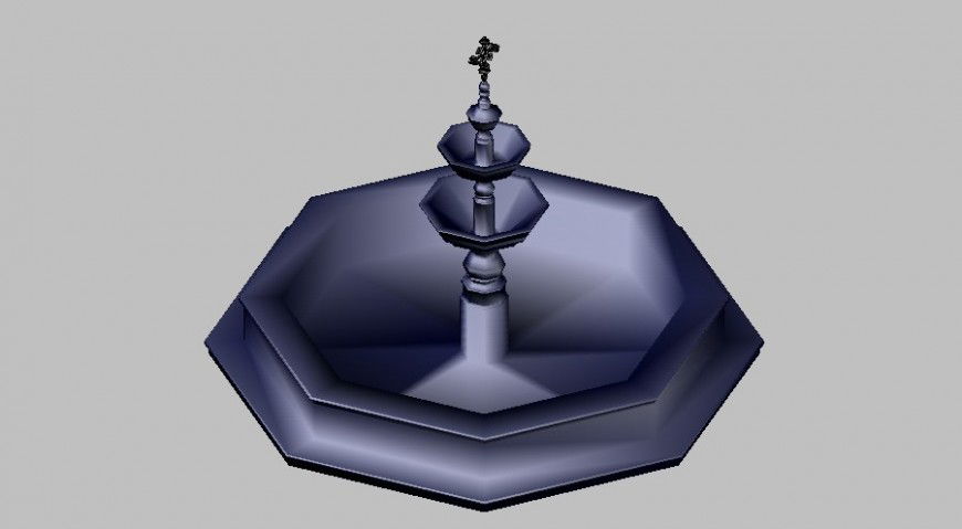3d fountain design detail CAD block layout file in autocad format