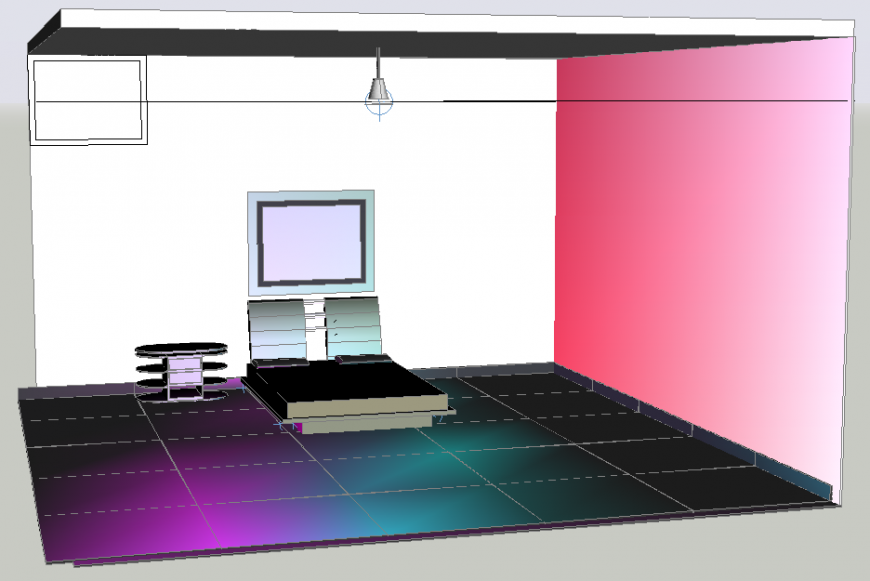 3d furniture layout and interior details of house bedroom dwg file