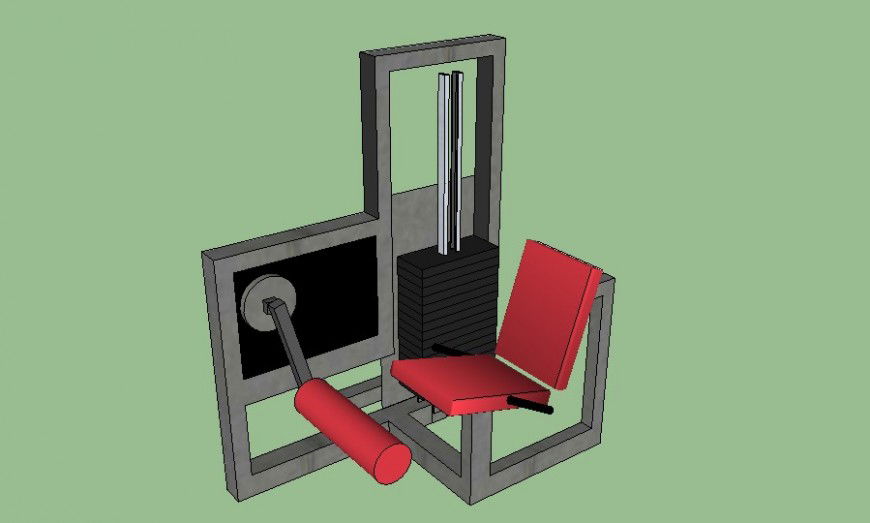 3D gym element and equipement model detail dwg file