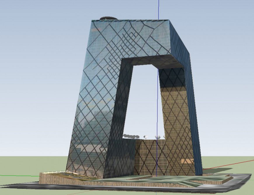3d Headquarters building drawing skp file