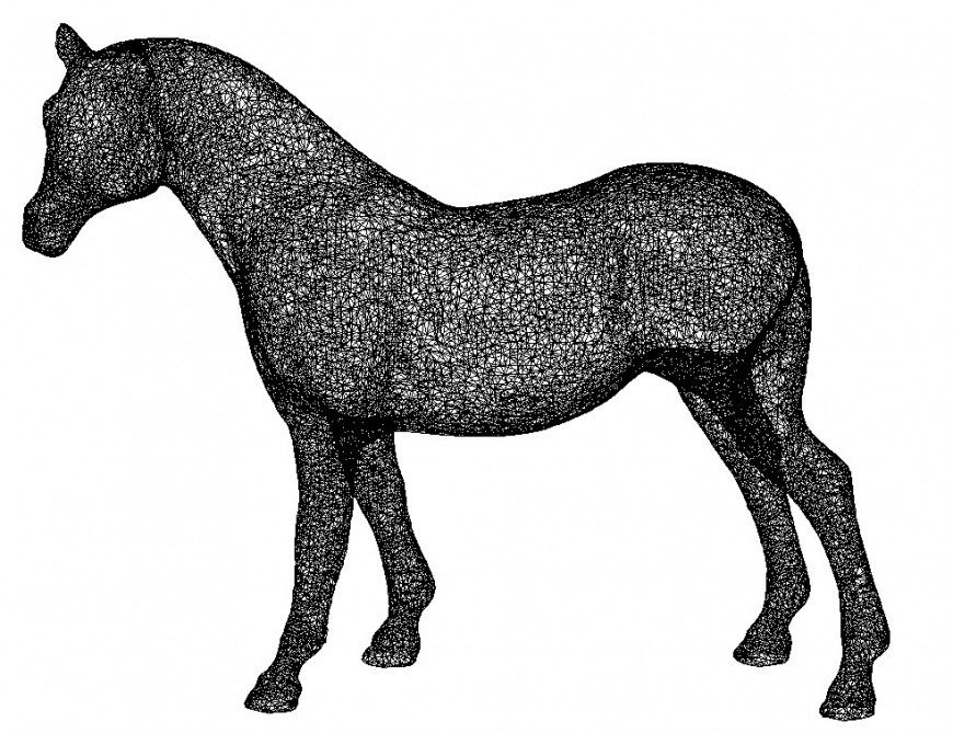 3d Horse elevation drawing cad file