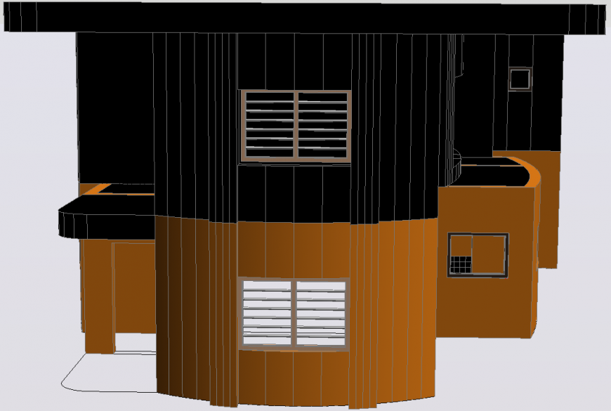 3D house plan detailed dwg file.