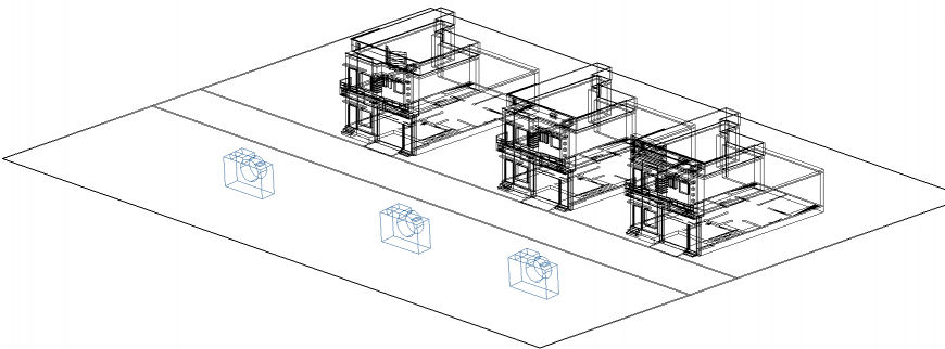 3D house plan with a detailing dwg file.