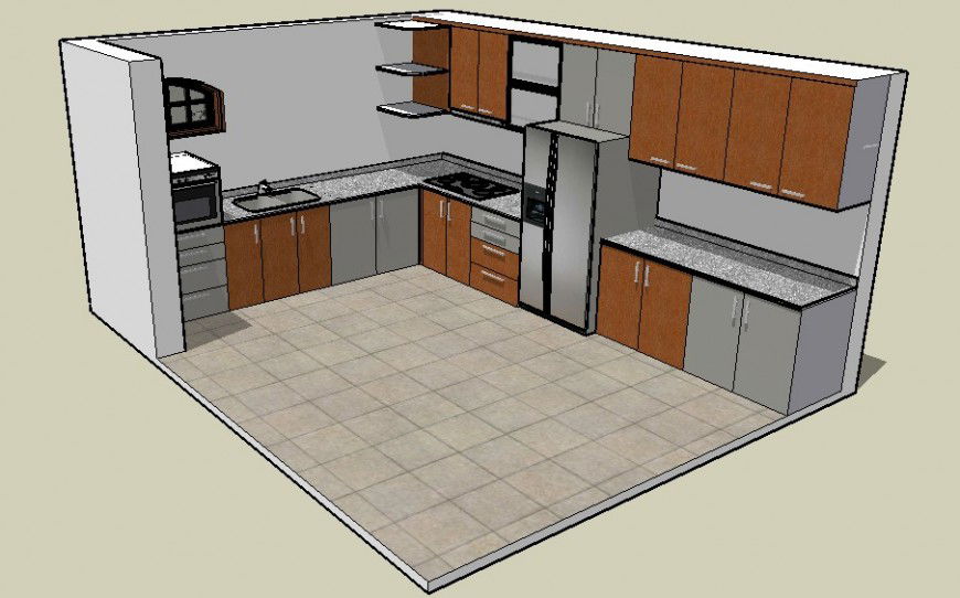 3D Kitchen Interior Design Model in SketchUp for Modern Spaces
