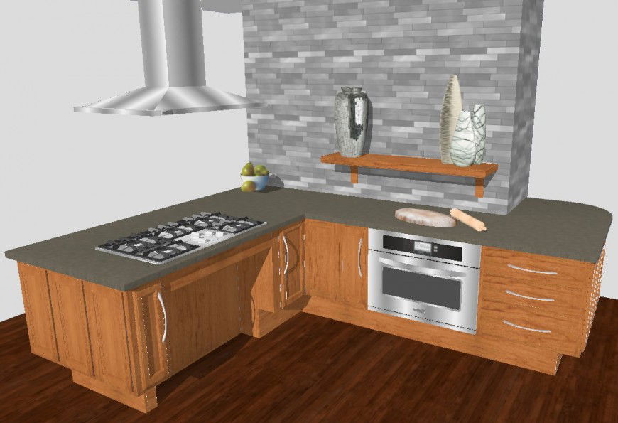 3d kitchen interior project skp file