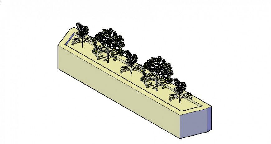 3d landscaping blocks of trees and plants autocad drawing