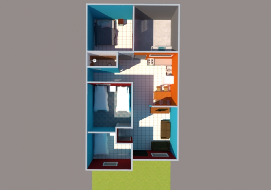 3D layout Plan design of progressive development House project