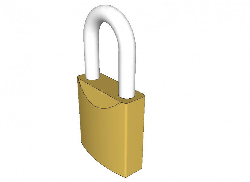 3D lock 3d model detail dwg file