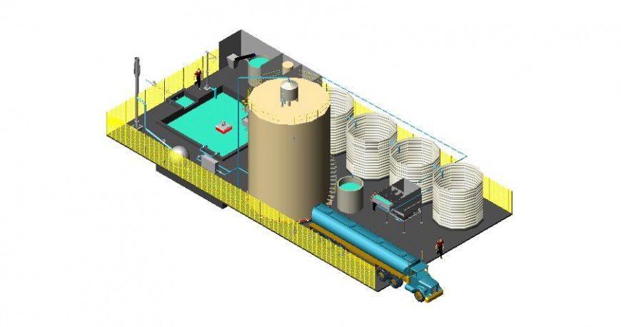 3d model of water treatment plant detail autocad file