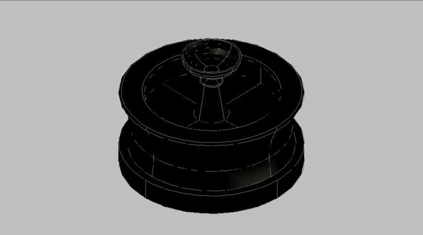 3d model design of fountain detail CAD block layout file in dwg format