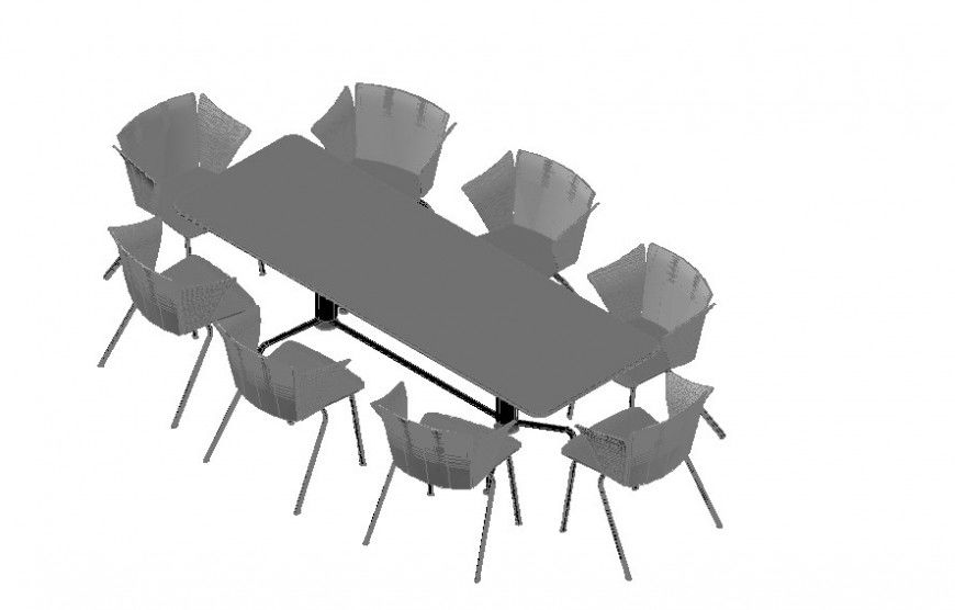 3d model dining table and chair detail furniture layout file in autocad format