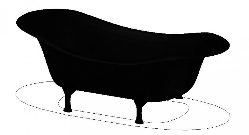 3d model drawings of bath-tub details of sanitary units