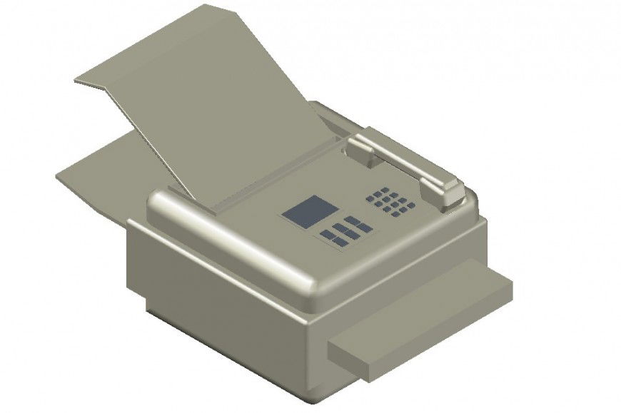 3D model fax machine detail dwg file