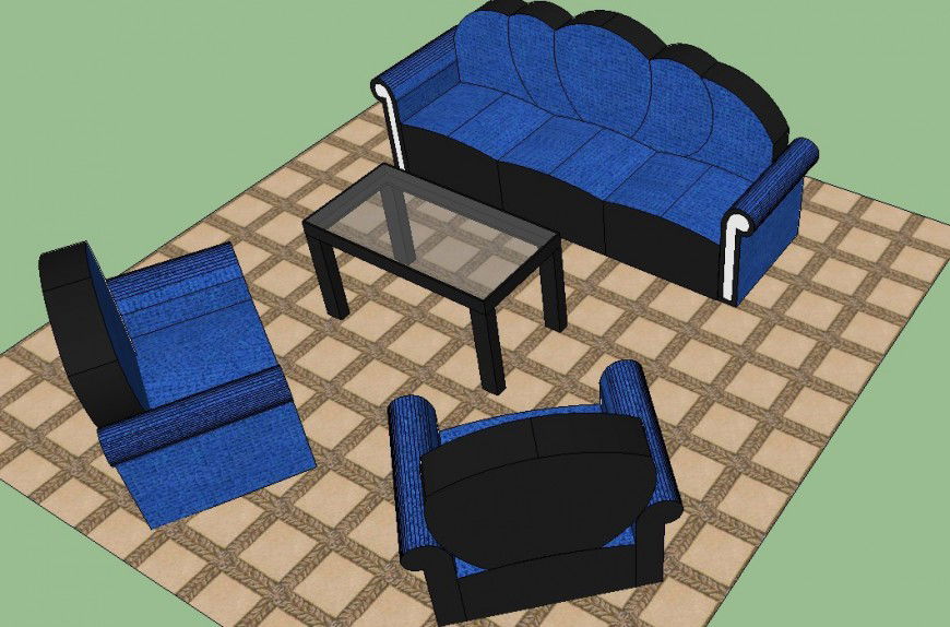 3d model furniture block layout sketch-up file