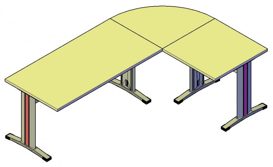 3d model furniture block of table layout file in dwg format