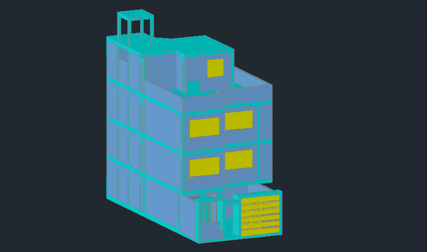 3D model house 4 levels design drawing