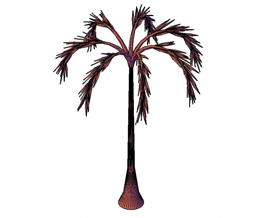 3d model layout of coconut tree CAD blocks autocad file