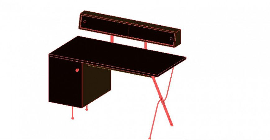 3d model layout of table detail furniture unit autocad file
