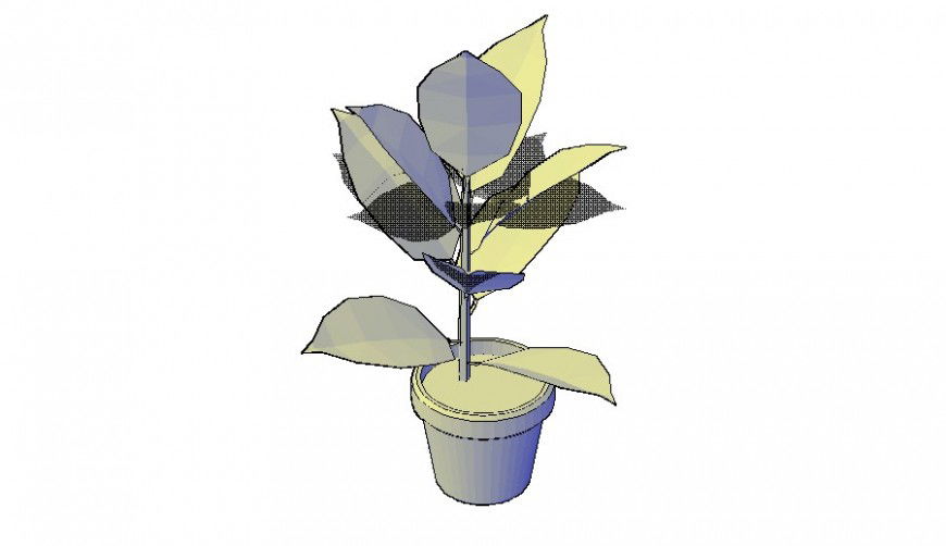 3d model of pot detail layout file in autocad format