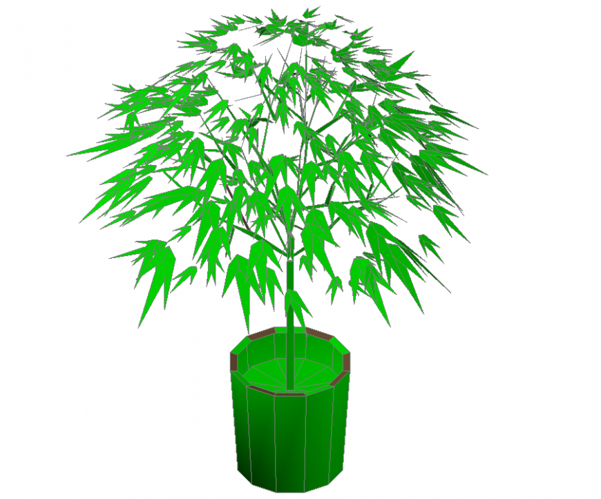 3d model of a plant in dwg AutoCAD file.