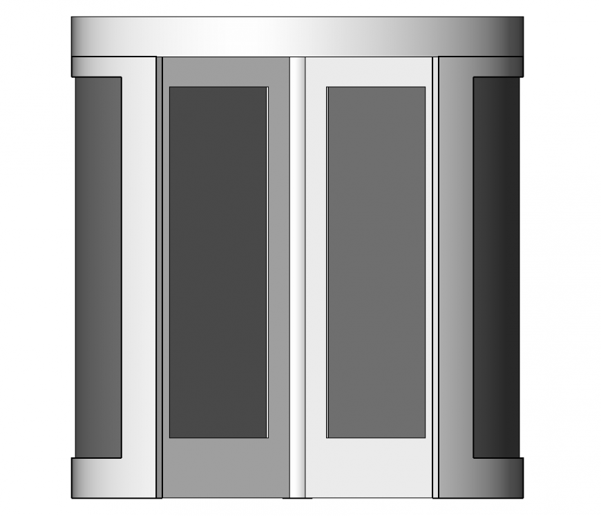 3d model of a revolving door detail elevation 3d max file