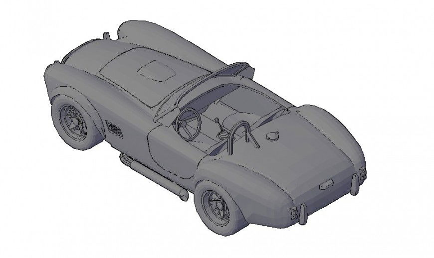 3d model of antique car detail CAD vehicle block layout file in autocad format