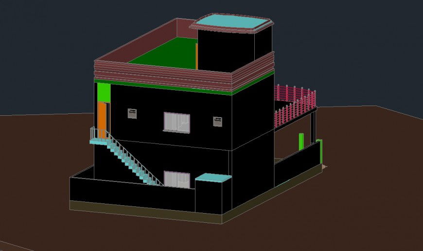 3d model of apartment block layout file in autocad format