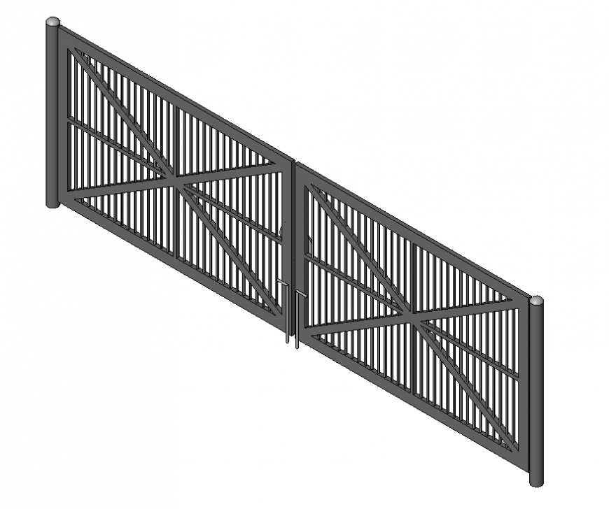 3d model of Apartment gate detail elevation 3d max file