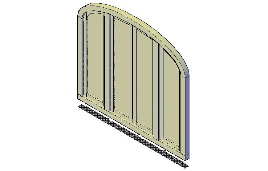 3d model of arch window frame drawing in autocad