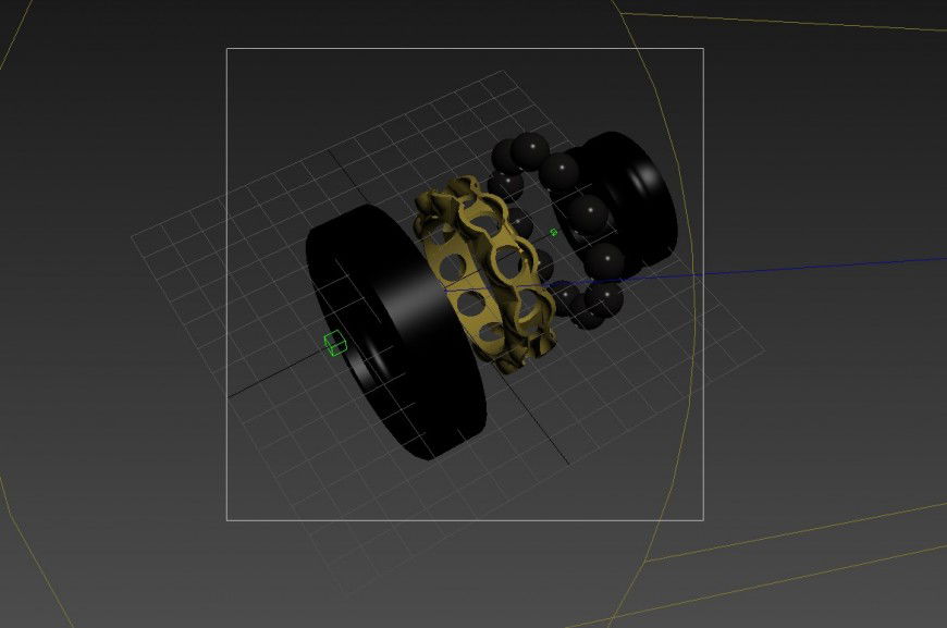 3d model of ball-bearing detail machinery block 3d max file