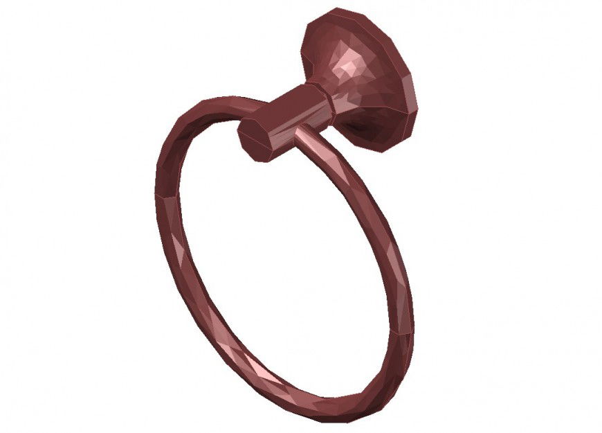 3d model of bathroom clothing hanger detail autocad file