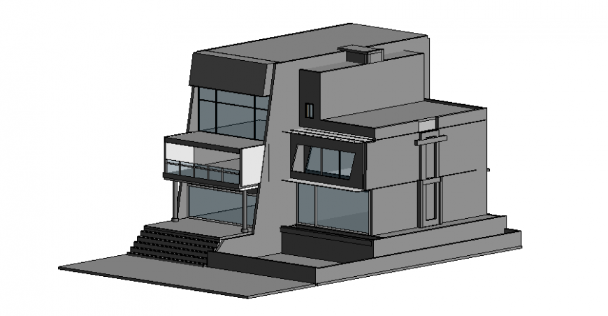 3d model of bungalow in rvt file.