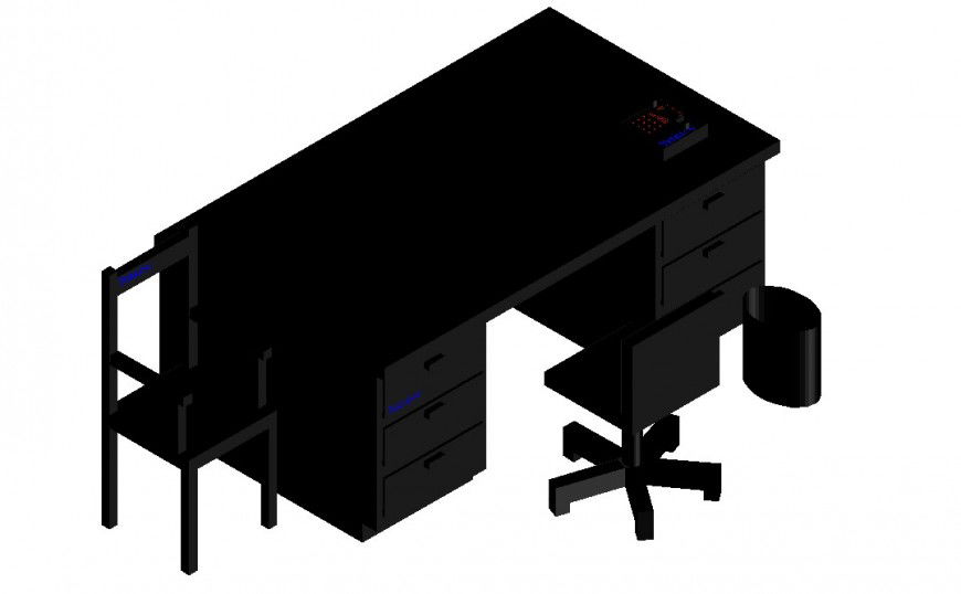 3d model of CAD furniture block layout file in dwg format