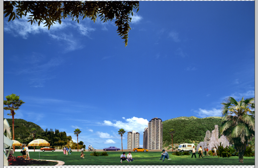 3d model of City area detail elevation PSD file